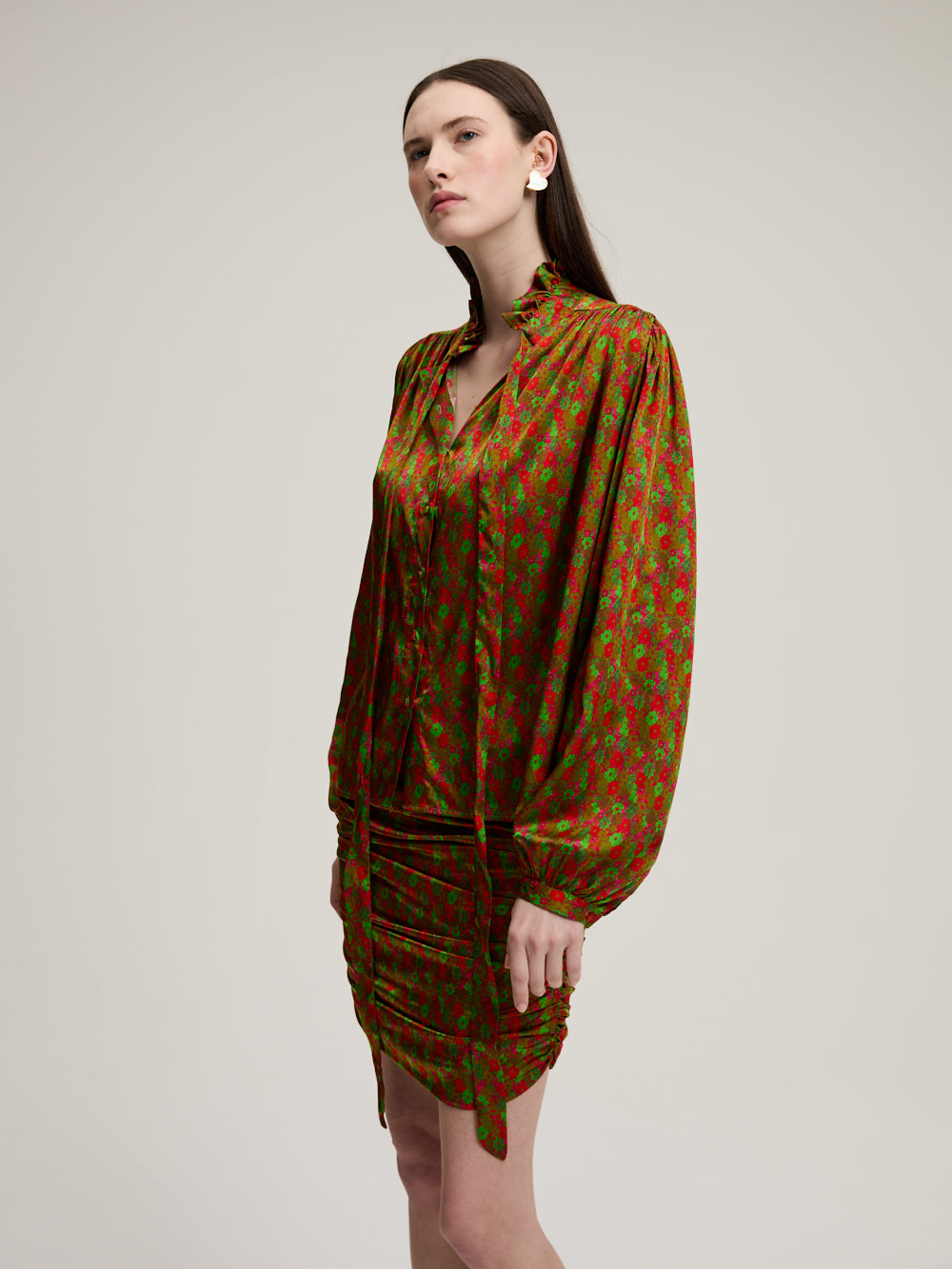 MARIA FLOWERS RED BLOUSE