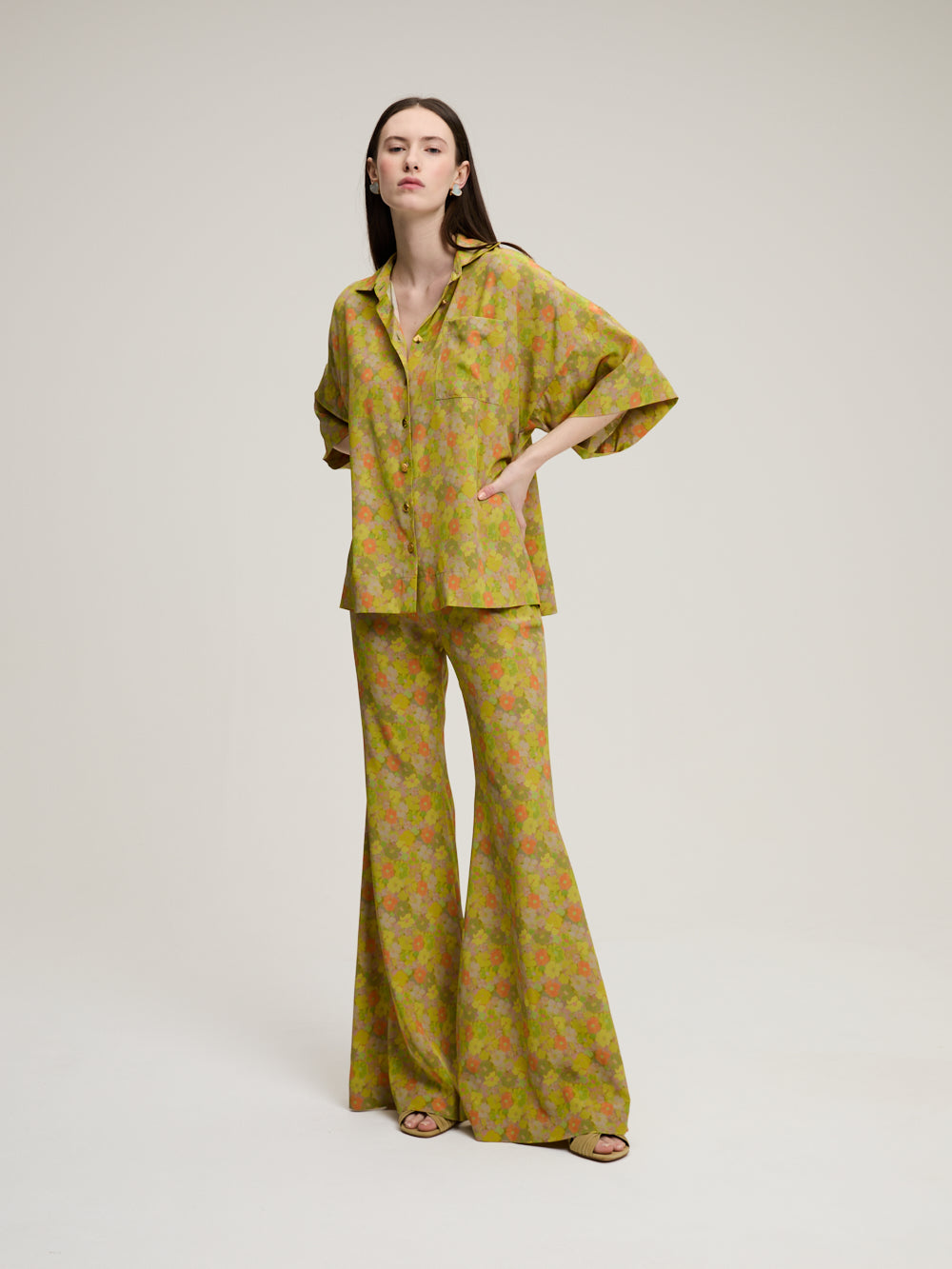 ZAOUA BROWN FLORAL TROUSERS