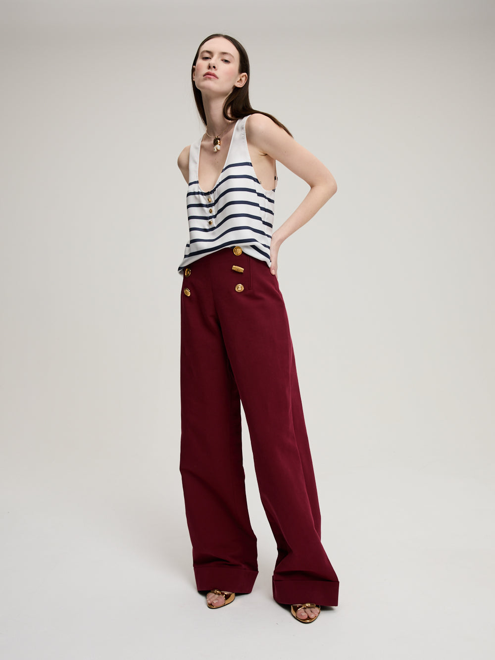 TOP POPPY STRIPES NAVY