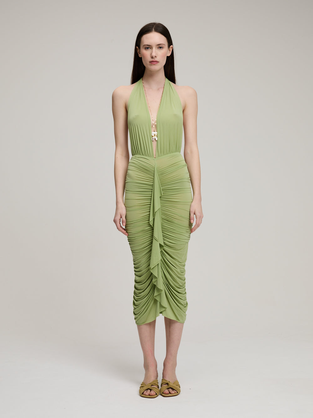 ROBE MILENA VERT ANIS