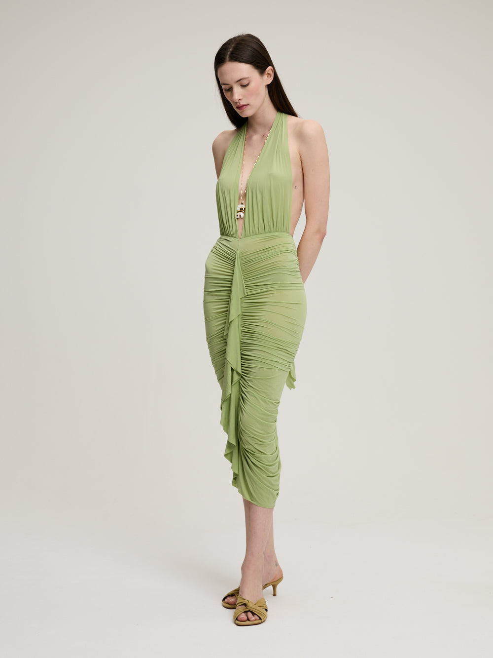 ROBE MILENA VERT ANIS