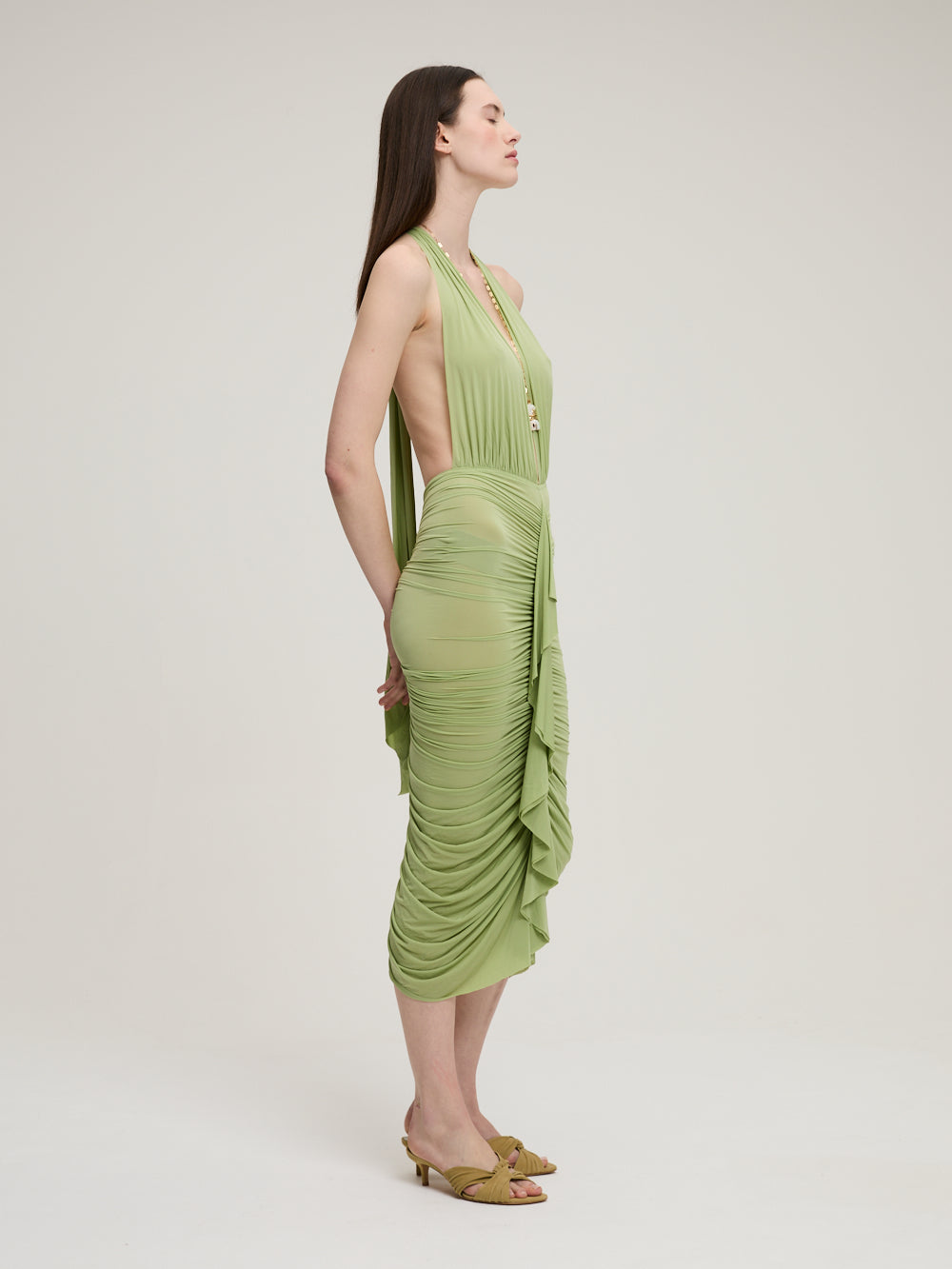 ROBE MILENA VERT ANIS