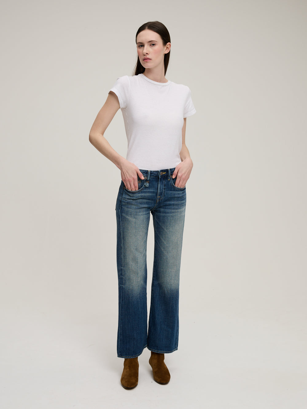 JEAN JOAN CROPPED FLARE RAINE BLUE