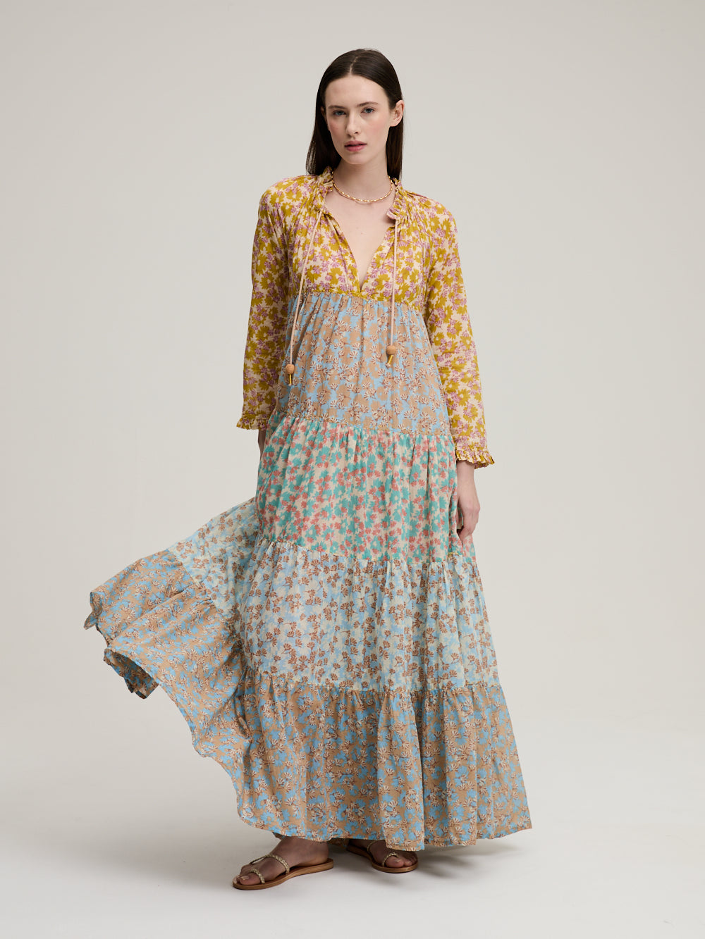 HIPPY LONG SLEEVE MAXI DRESS