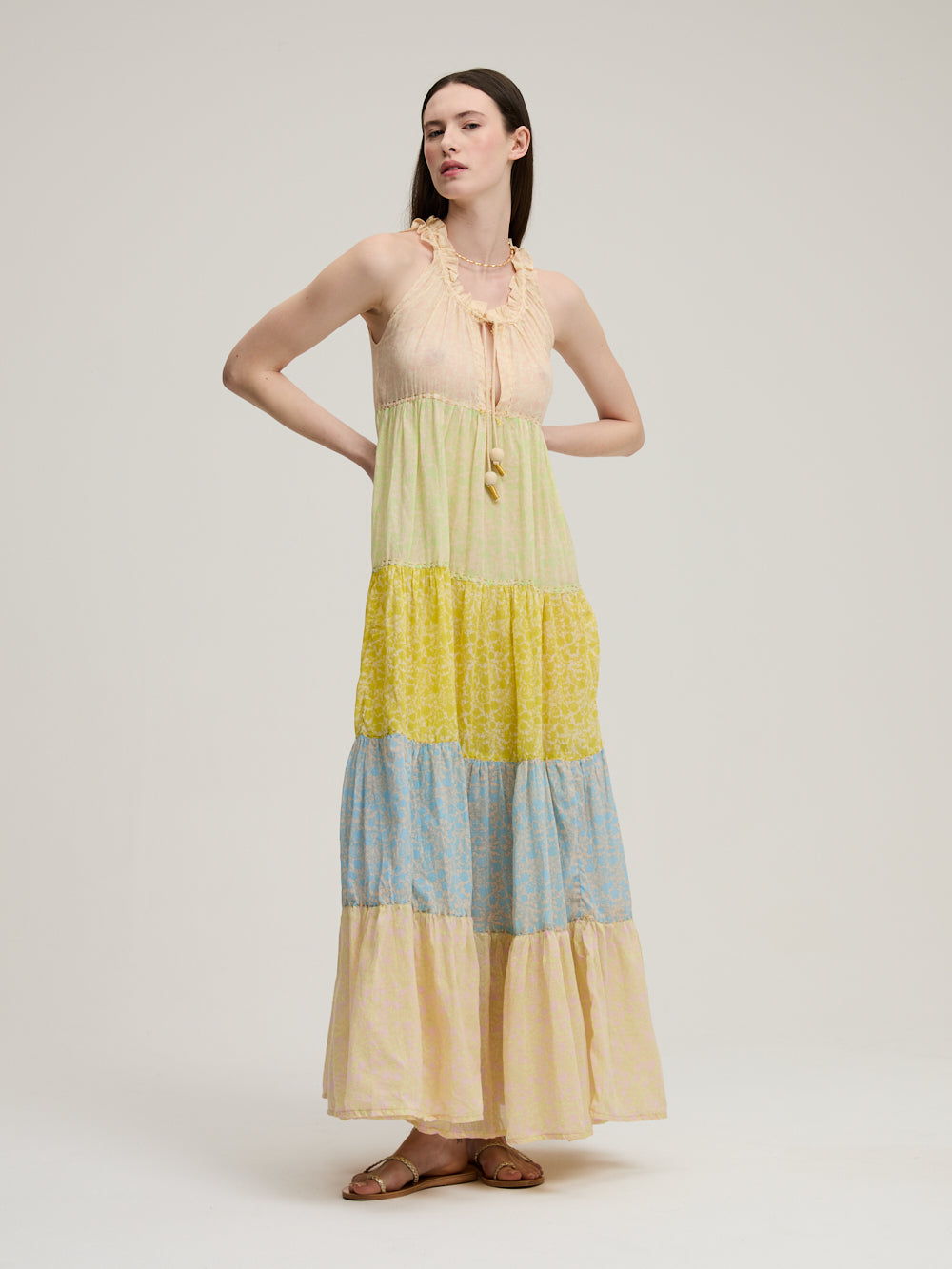 ROBE MAXY HIPPY FLOWER CREAM