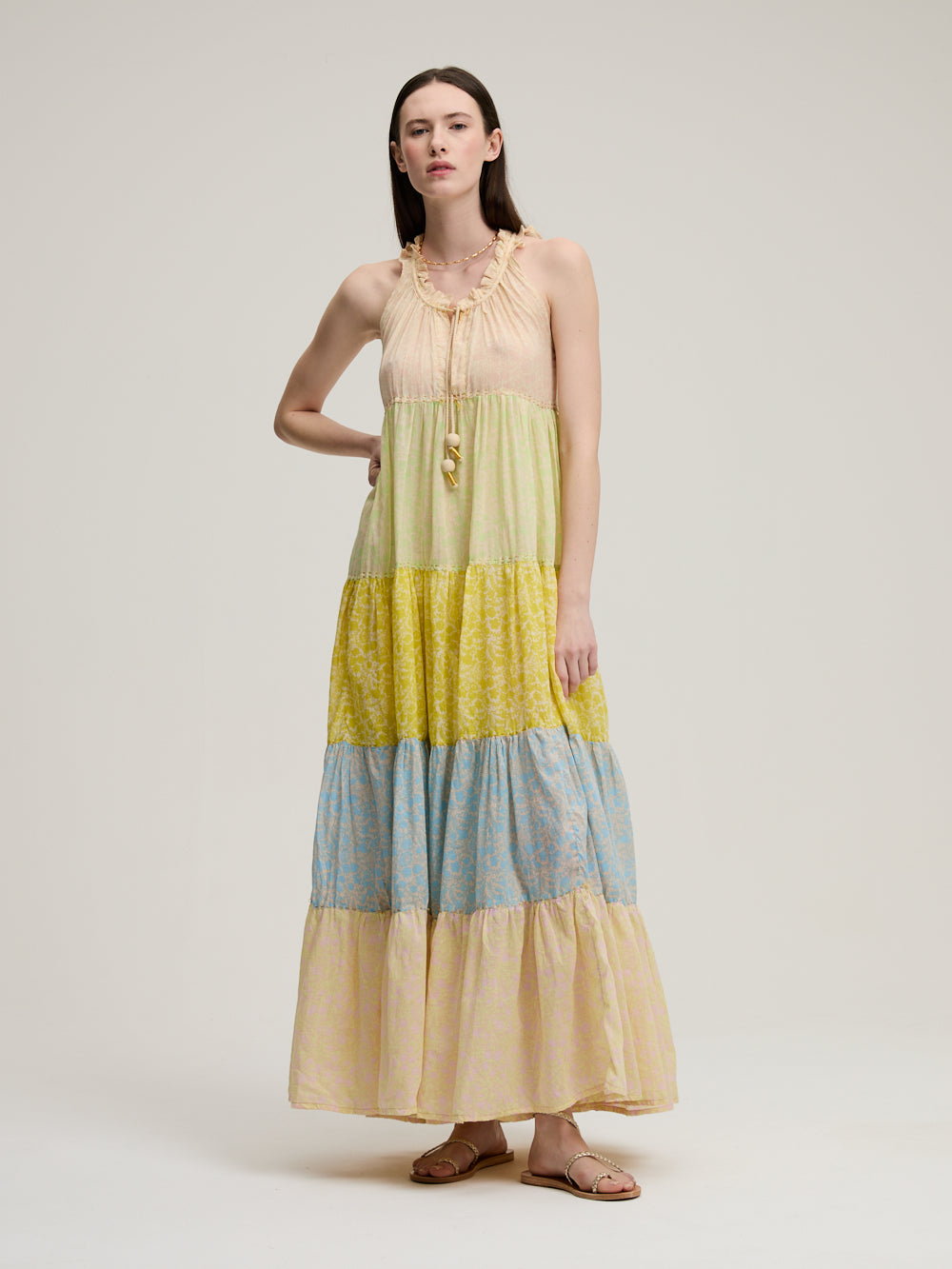 ROBE MAXY HIPPY FLOWER CREAM