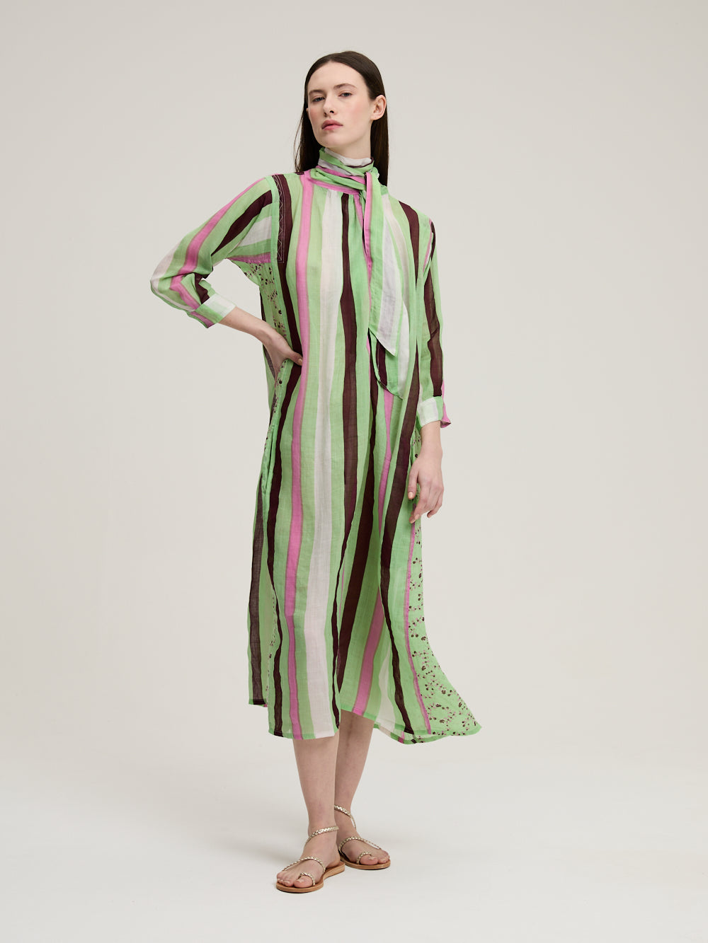 Green Striped Bow Dress - Dress - Yvonne S - Vtements femme - By Marie Green Striped Bow Dress - Dress - Yvonne S - Vtements femme - By Marie