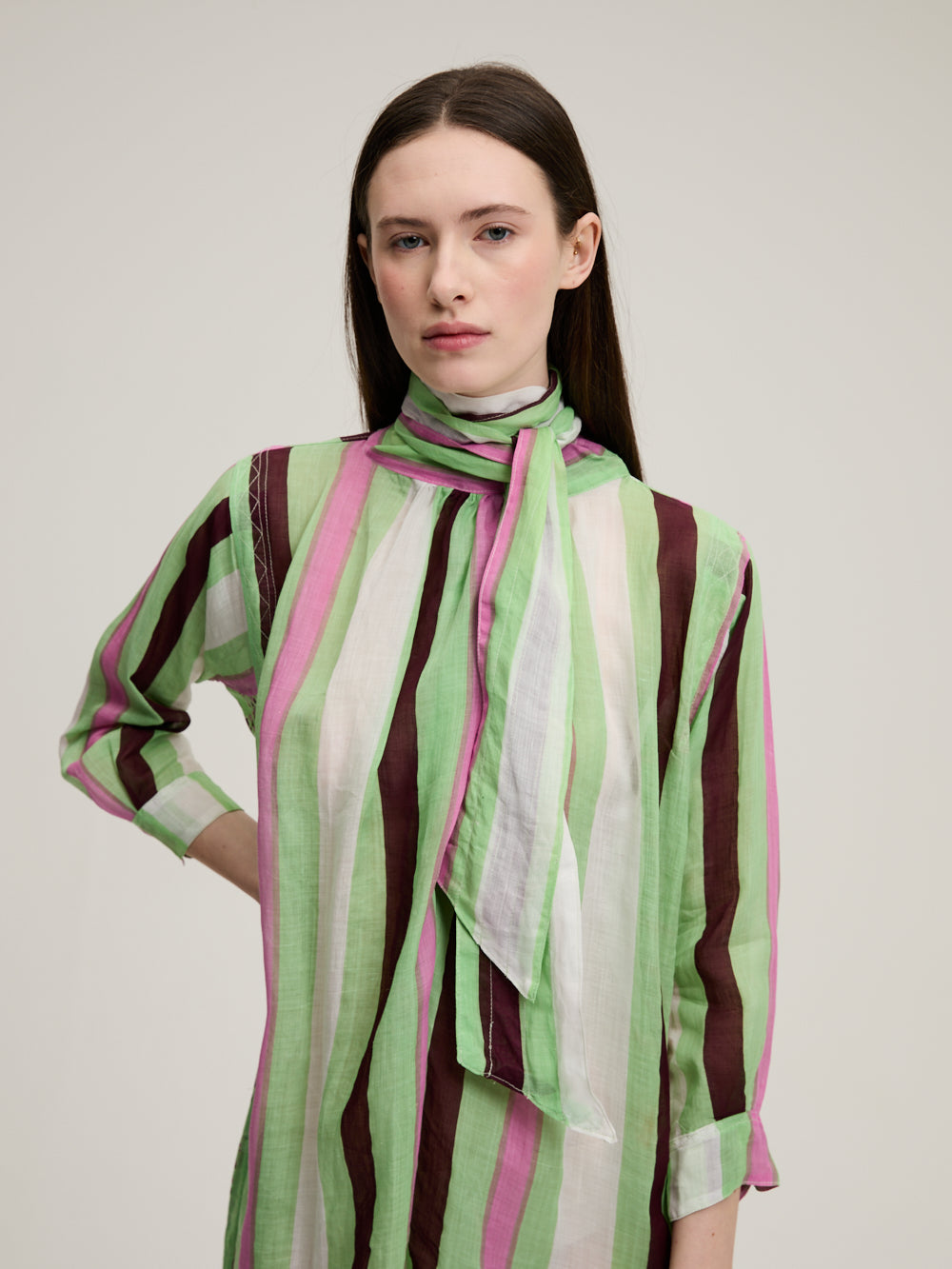 Green Striped Bow Dress - Dress - Yvonne S - Vtements femme - By Marie Green Striped Bow Dress - Dress - Yvonne S - Vtements femme - By Marie