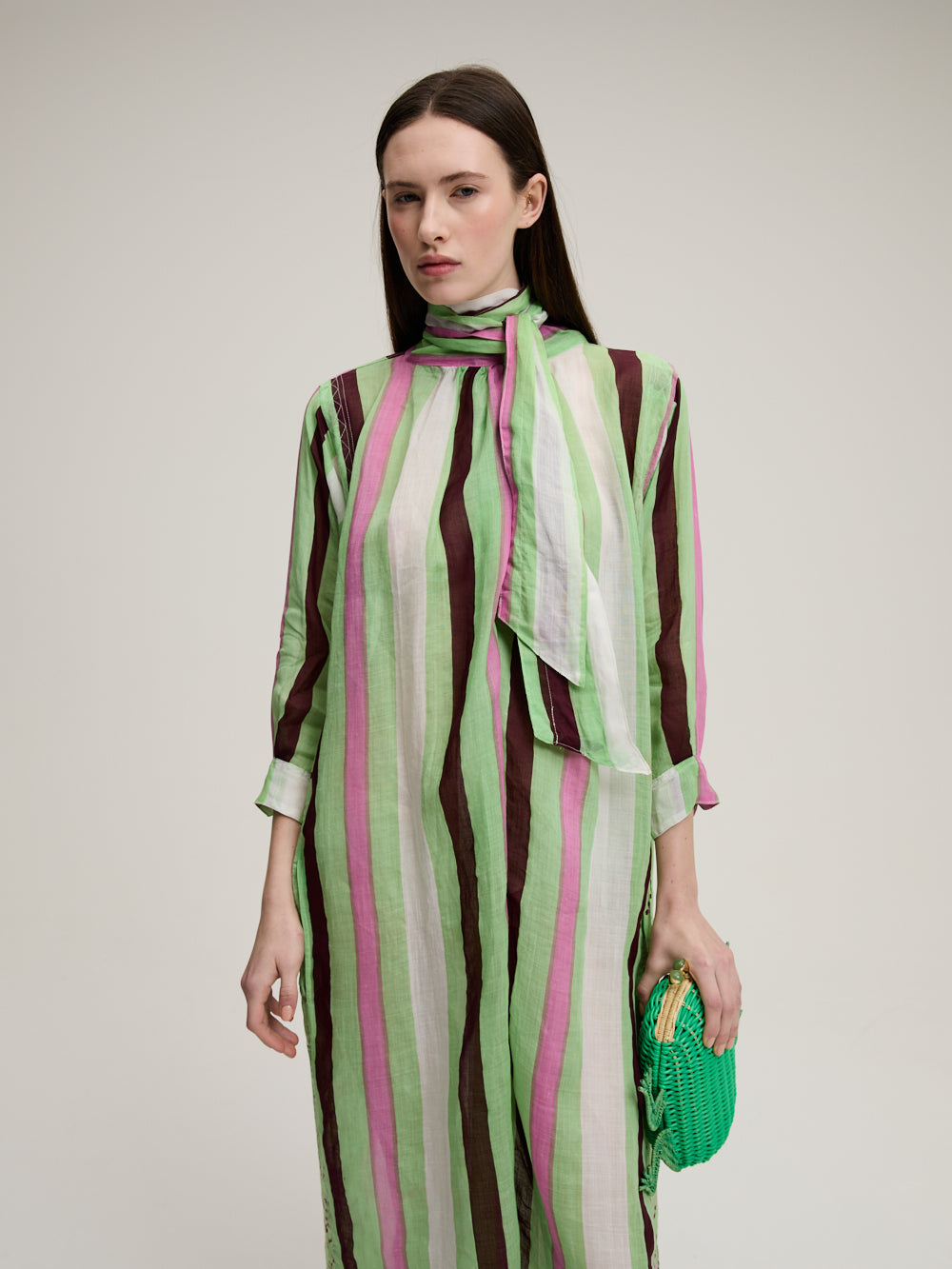 Green Striped Bow Dress - Dress - Yvonne S - Vtements femme - By Marie Green Striped Bow Dress - Dress - Yvonne S - Vtements femme - By Marie