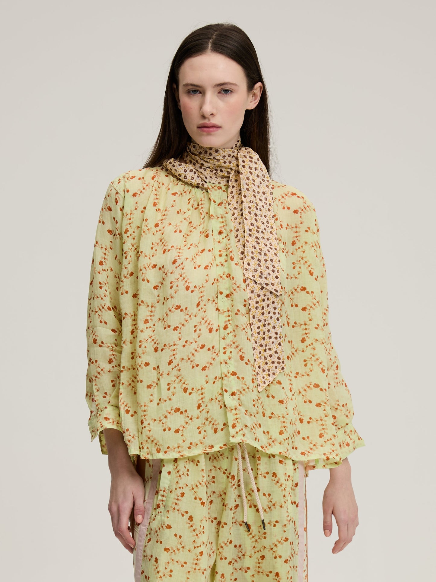 BLOUSE BOW VIOLA PISTACCI