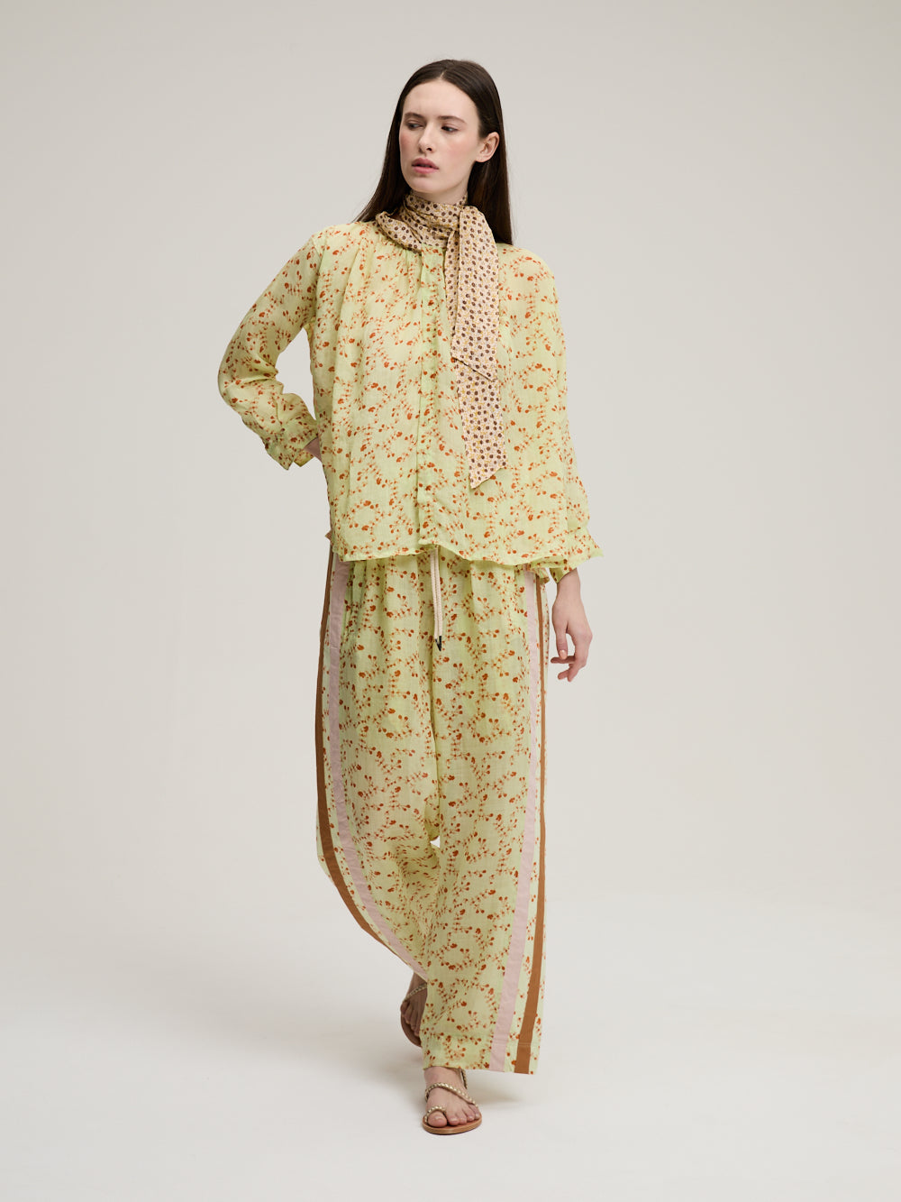 BLOUSE BOW VIOLA PISTACCI