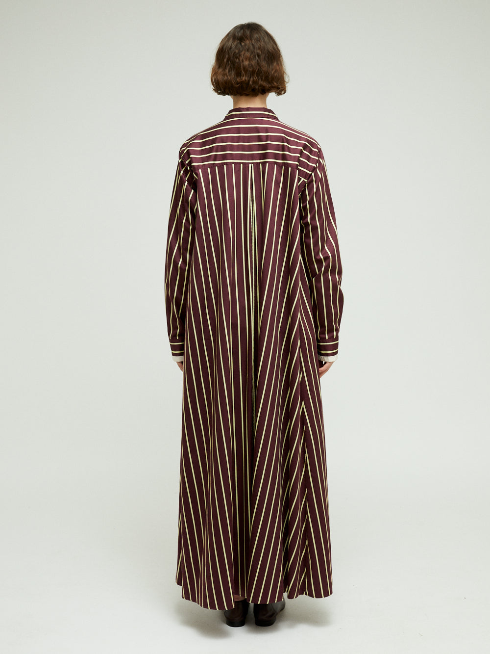 CHIC SATIN STRIPE KAFTAN DRESS