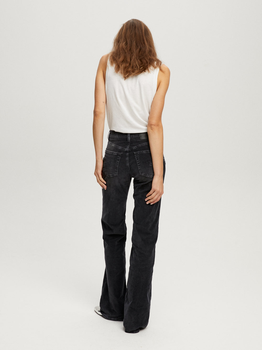 JEAN JANE VELOURS CÔTELÉ OBSIDIAN BLACK