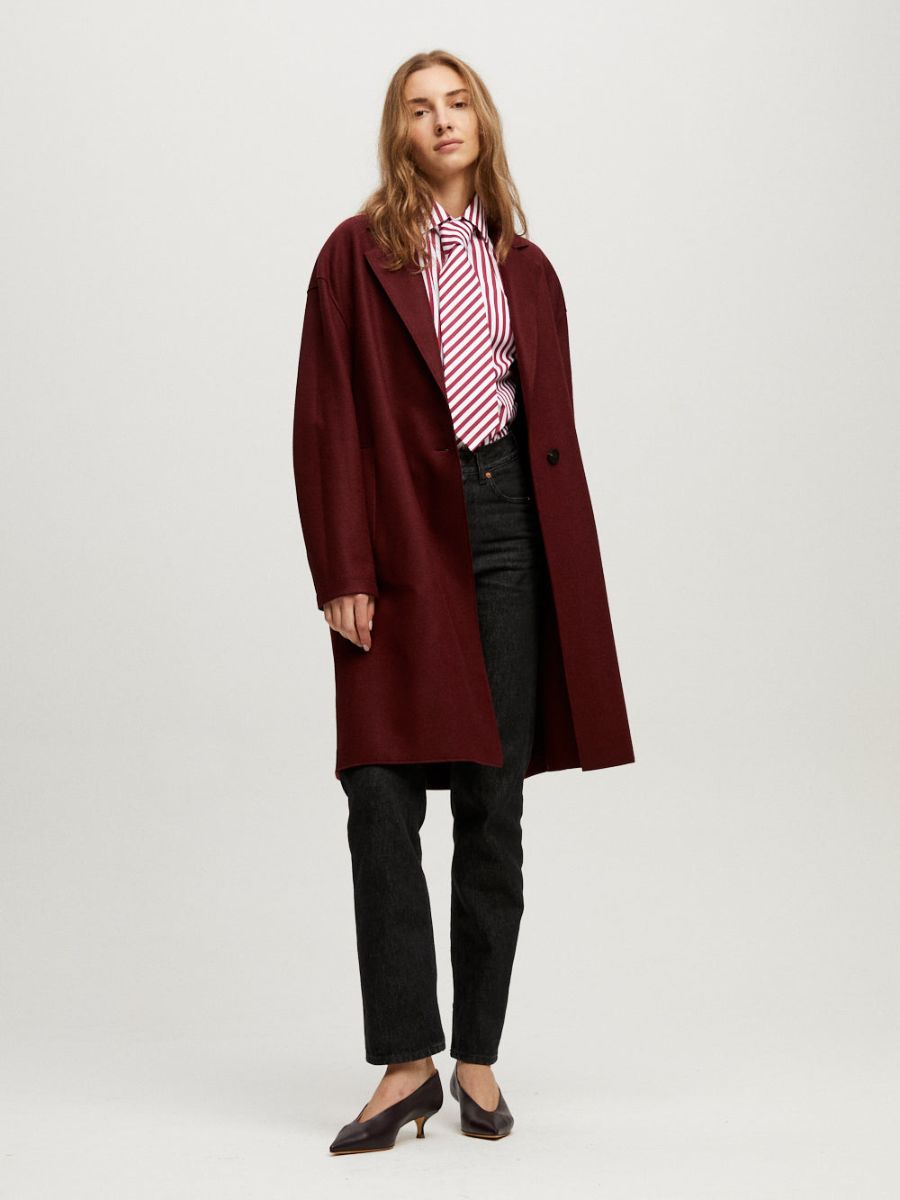 OLIVE CASHMERE OVERSIZED COAT