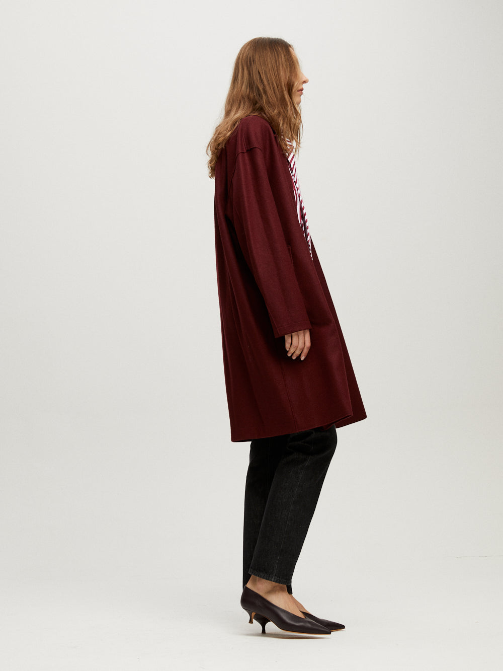 OLIVE CASHMERE OVERSIZED COAT