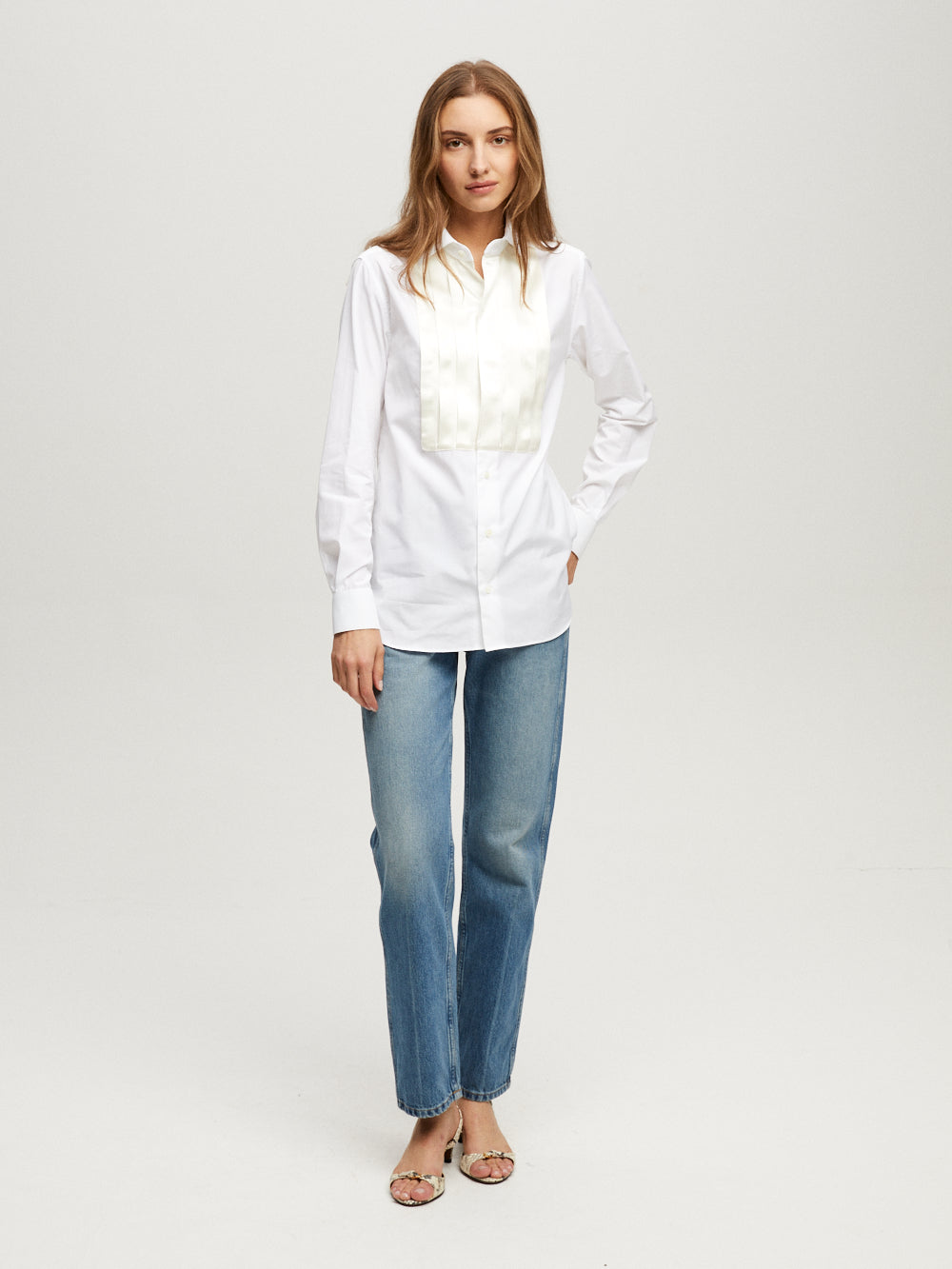 PLEATED SMOCKING SHIRT