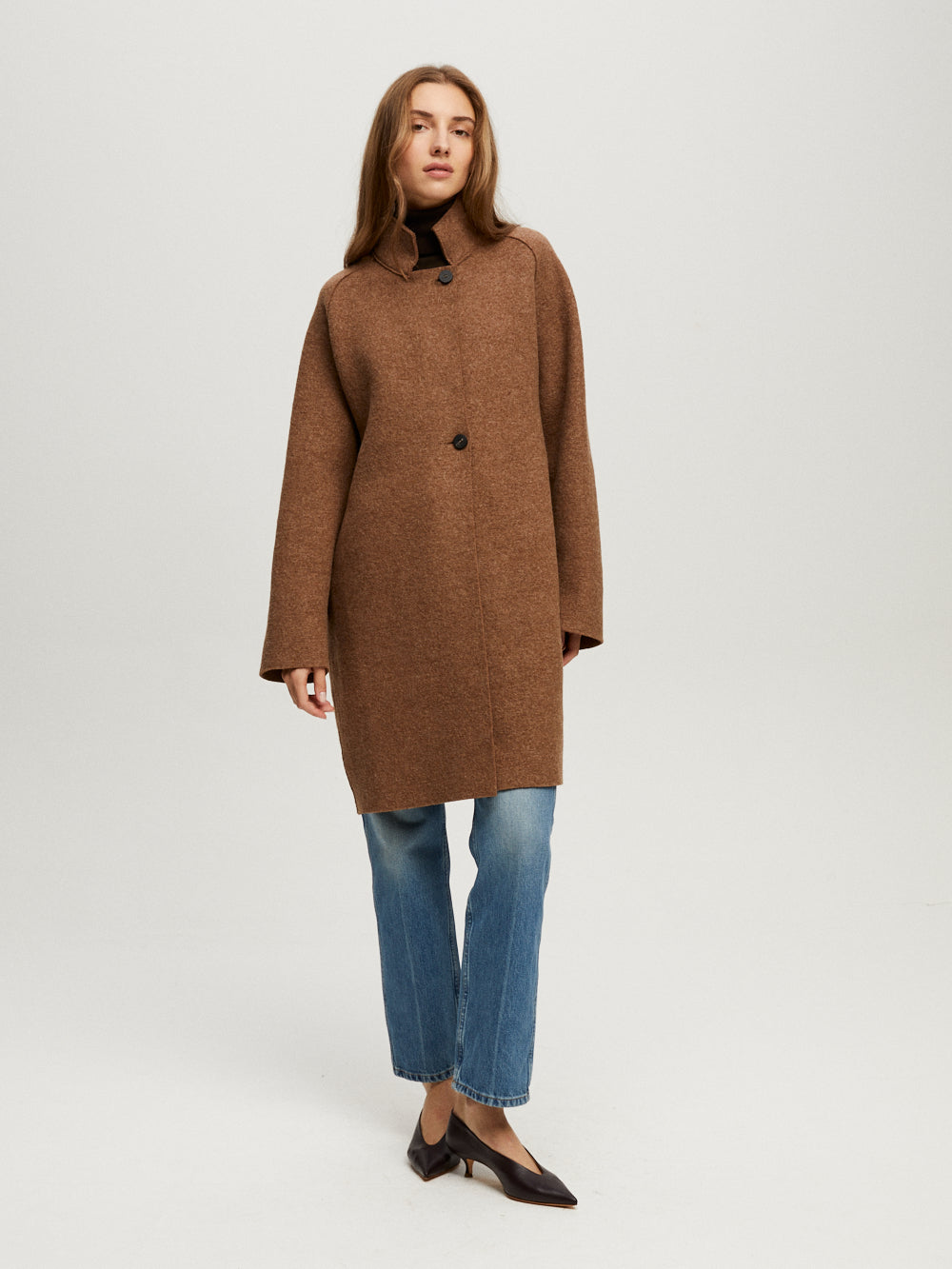 CARAMEL RAGLAN CAPE COAT