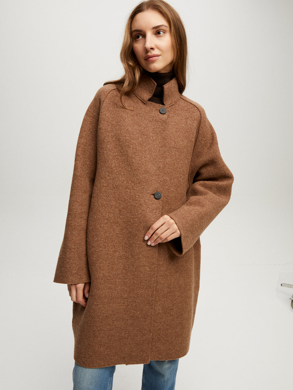 CARAMEL RAGLAN CAPE COAT