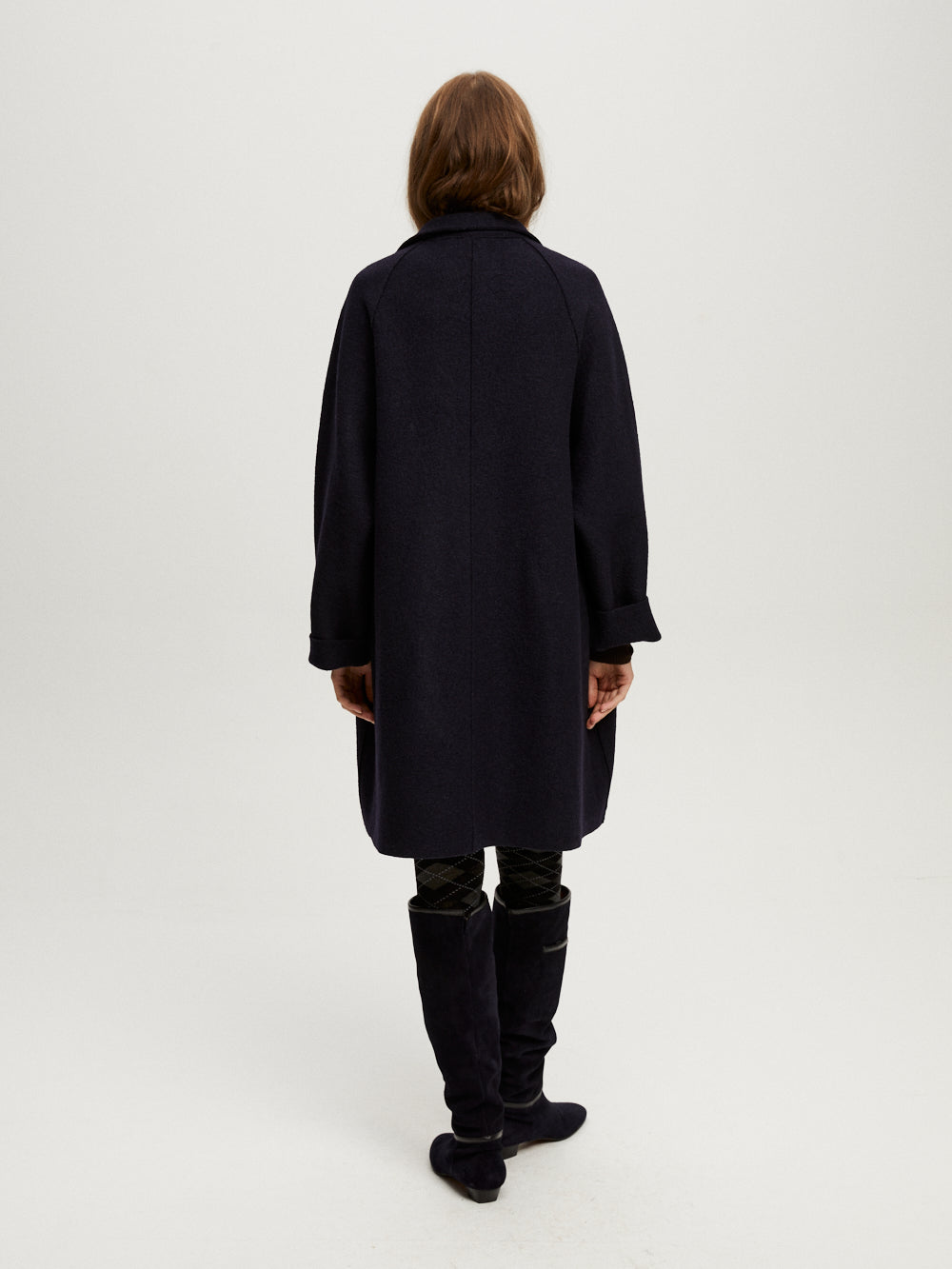 MANTEAU CAPE RAGLAN BLEU MARINE
