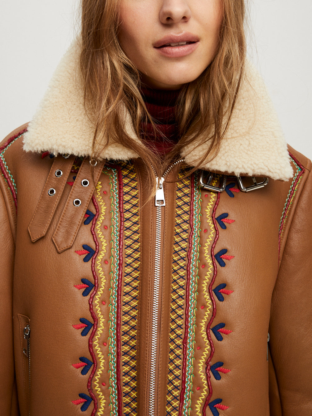 VESTE MAVERICK COURTE COGNAC