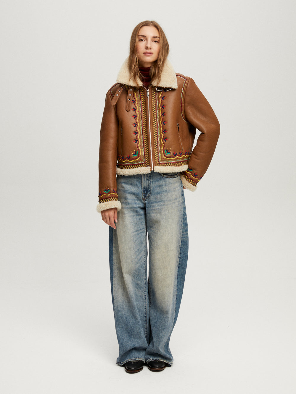 VESTE MAVERICK COURTE COGNAC