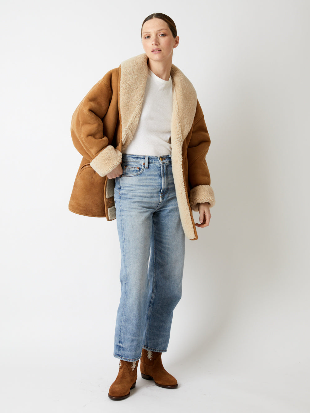 TATOOSH SHEARLING CAMEL COAT