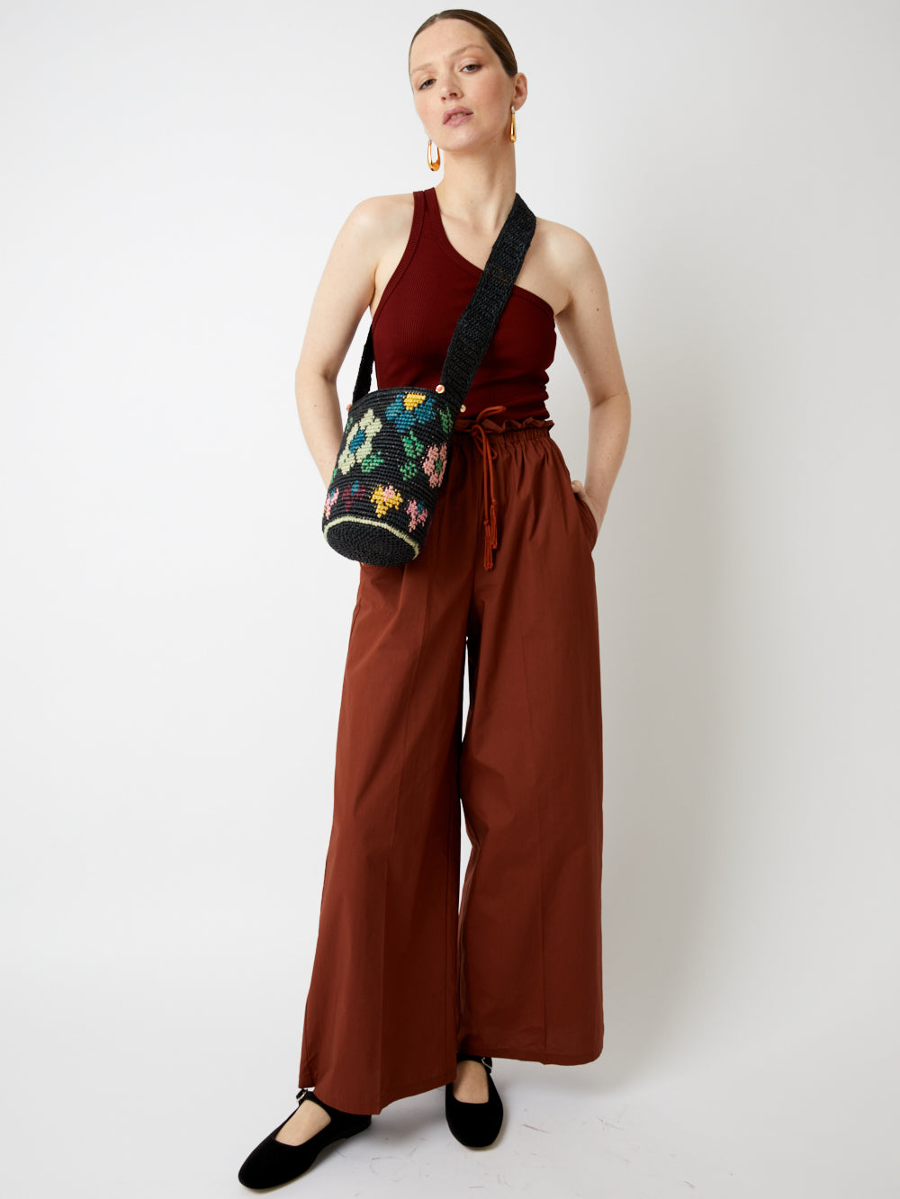 SAC SEAU MINI NERI FIORI