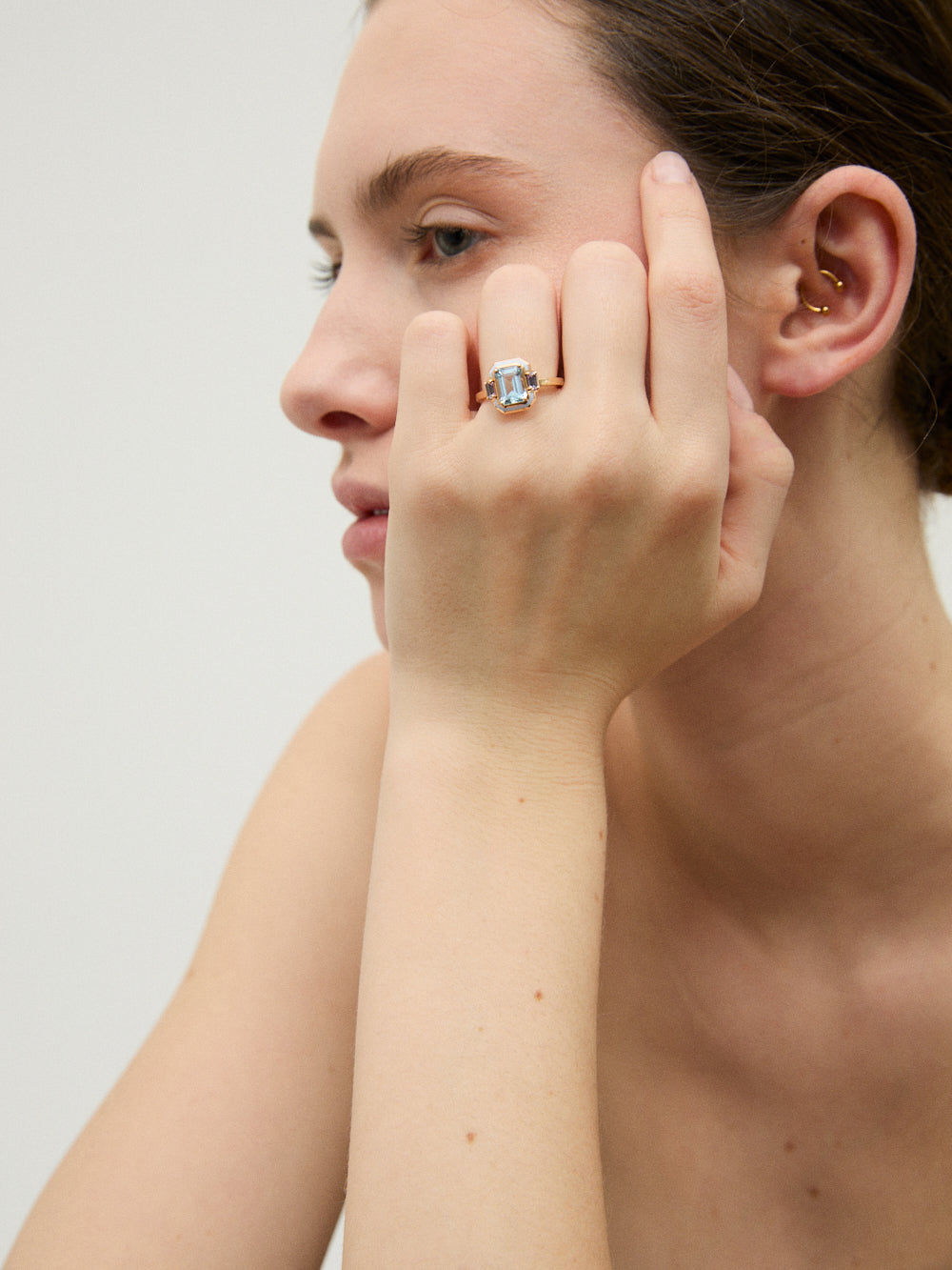 BAGUE GEMMA AIGUE-MARINE