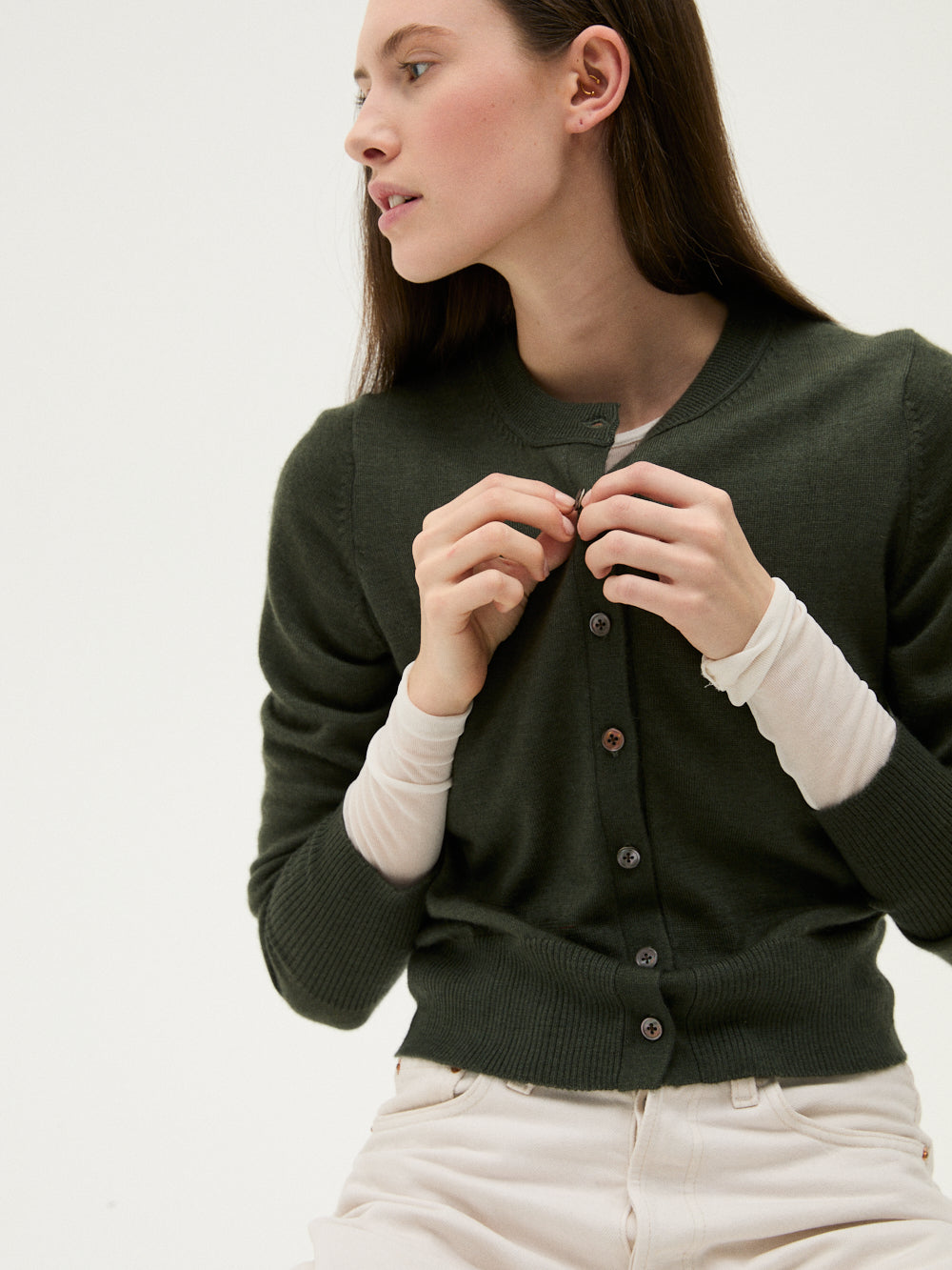 CARDIGAN JULIETTE MILITARY GREEN