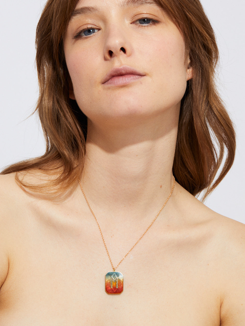 SUNSET ENAMEL ALPHABET NECKLACE M