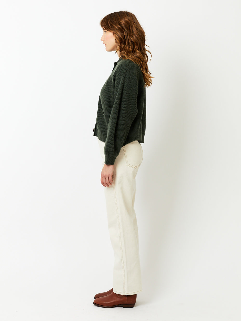 ROY MILITARY GREEN CARDIGAN 