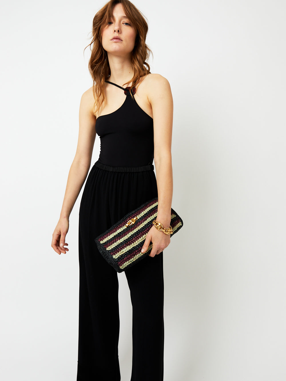 POCHETTE UPTOWN RAPHIA INDIGO