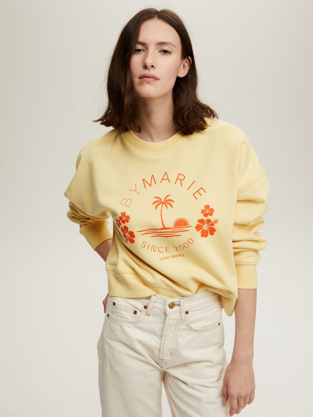 SWEAT 25 ANS COURT JAUNE