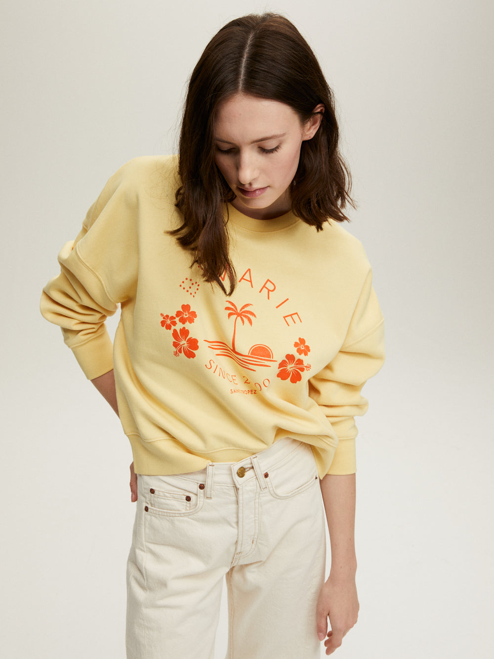 SWEAT 25 ANS COURT JAUNE