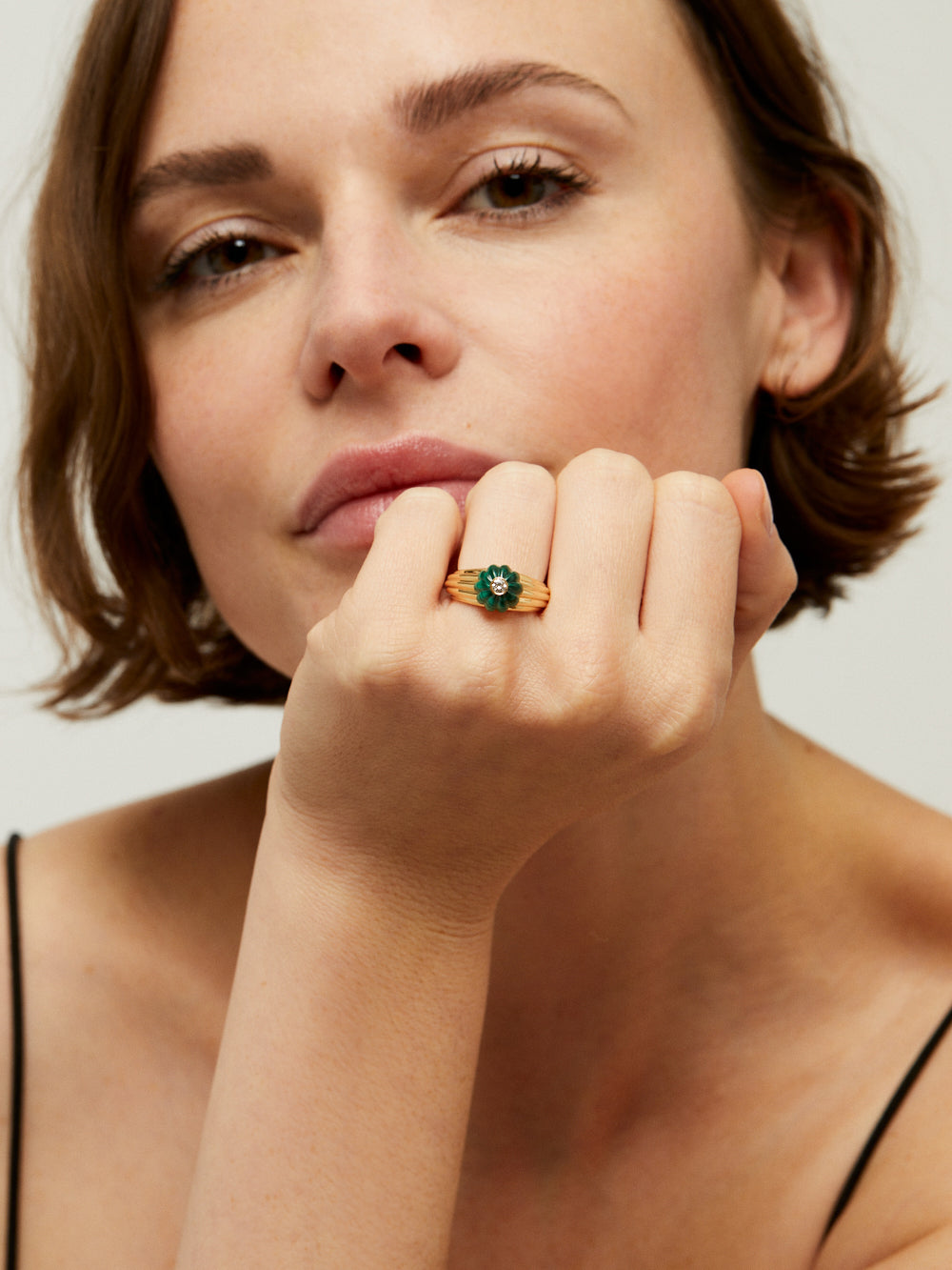 GELATO MALACHITE AND DIAMOND RING