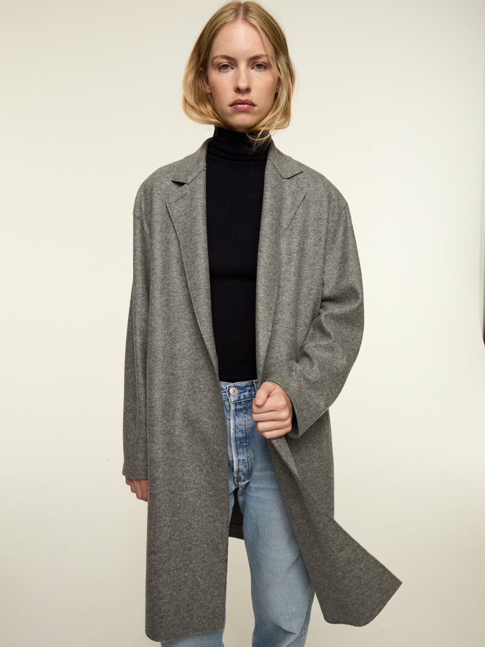 MANTEAU OVERSIZE CACHEMIRE LIGHT GREY