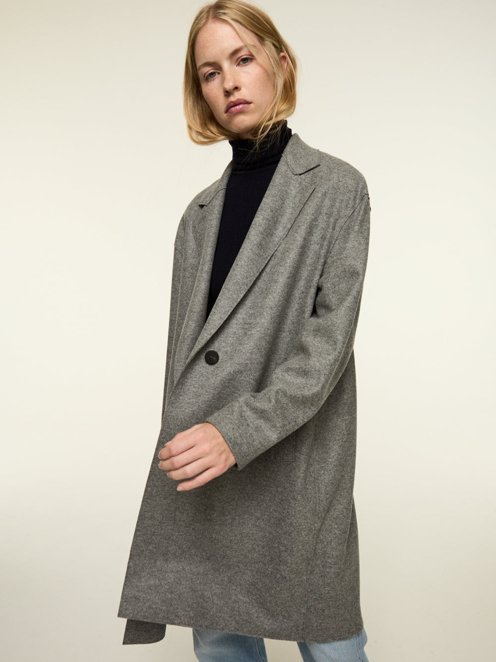 MANTEAU OVERSIZE CACHEMIRE LIGHT GREY
