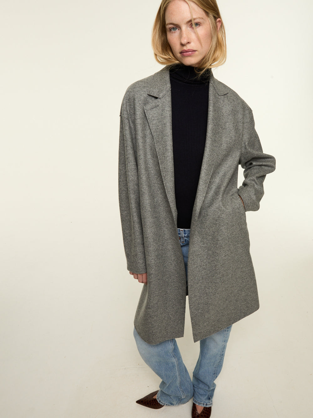 MANTEAU OVERSIZE CACHEMIRE LIGHT GREY