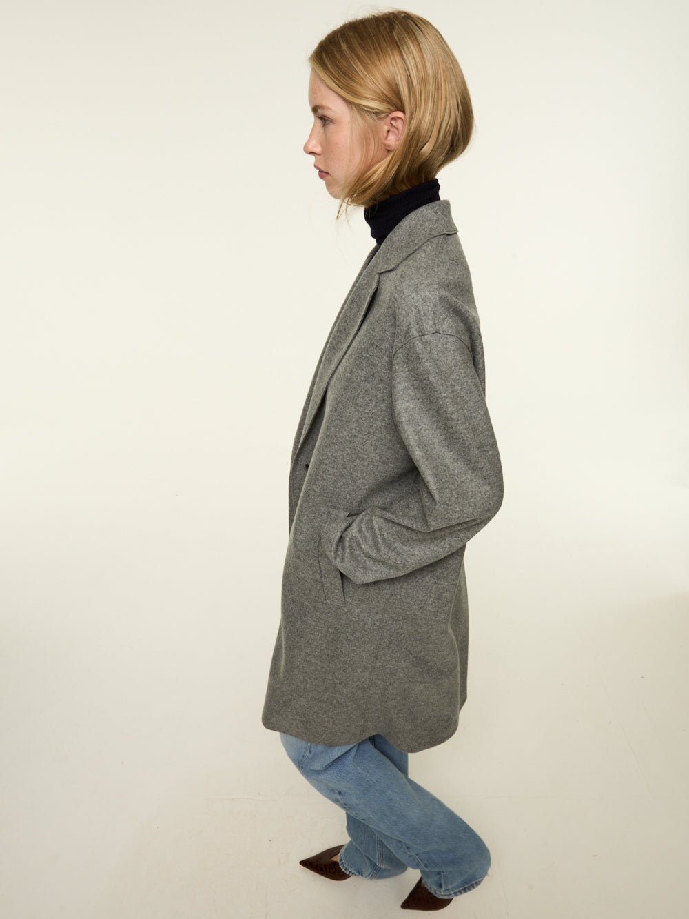 MANTEAU OVERSIZE CACHEMIRE LIGHT GREY