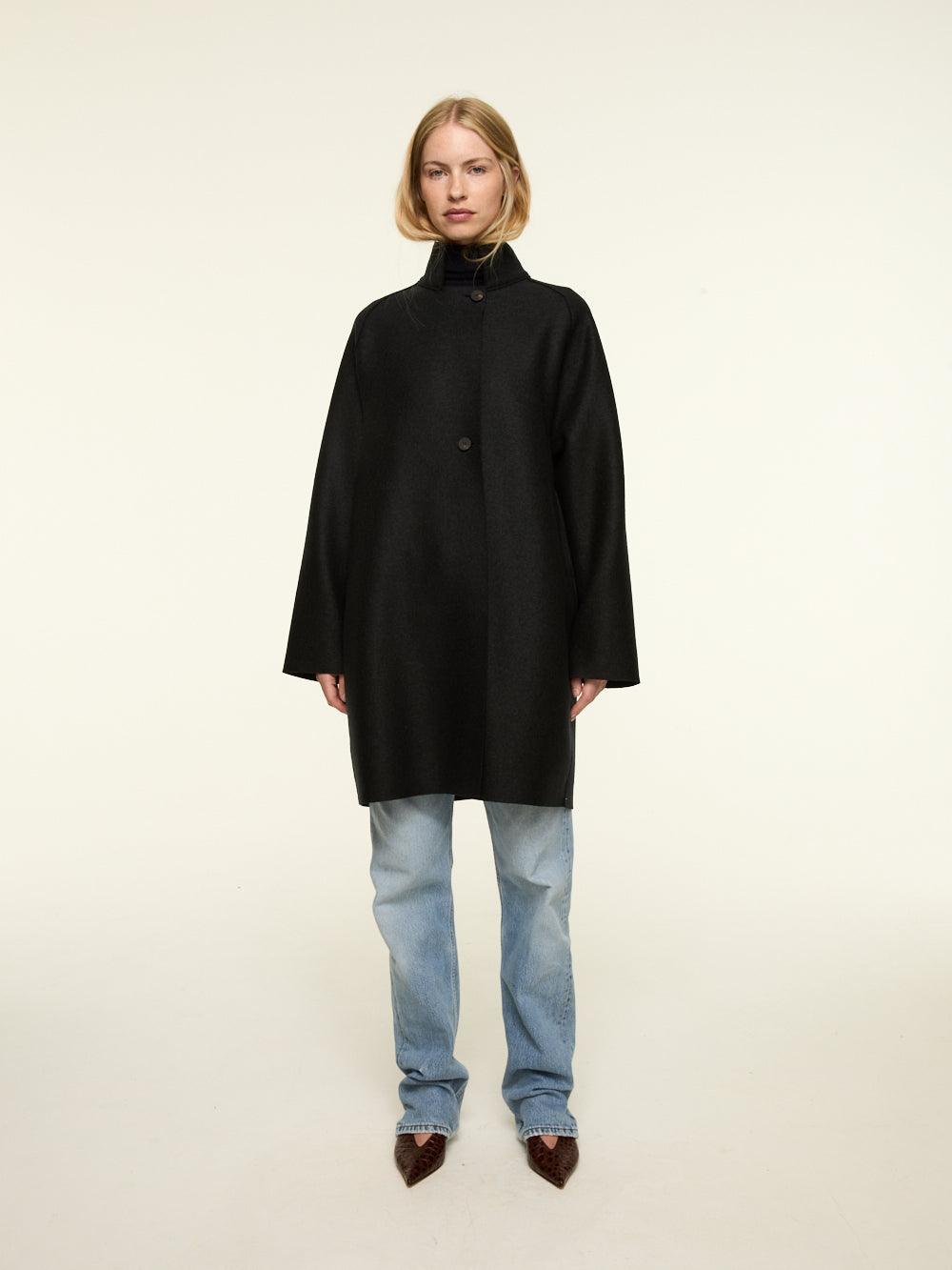 MANTEAU CAPE RAGLAN NOIR