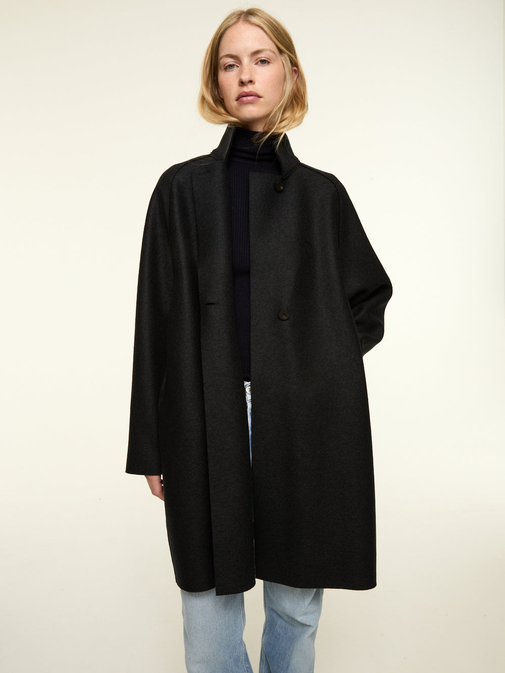 MANTEAU CAPE RAGLAN NOIR