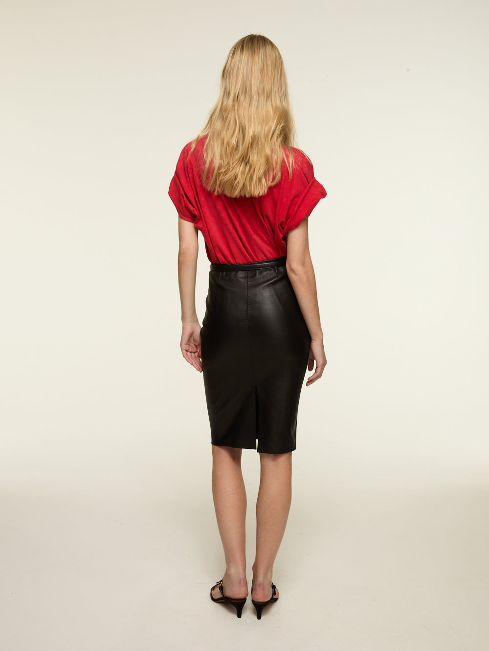 GILDA BLACK DIPPED LEATHER SKIRT