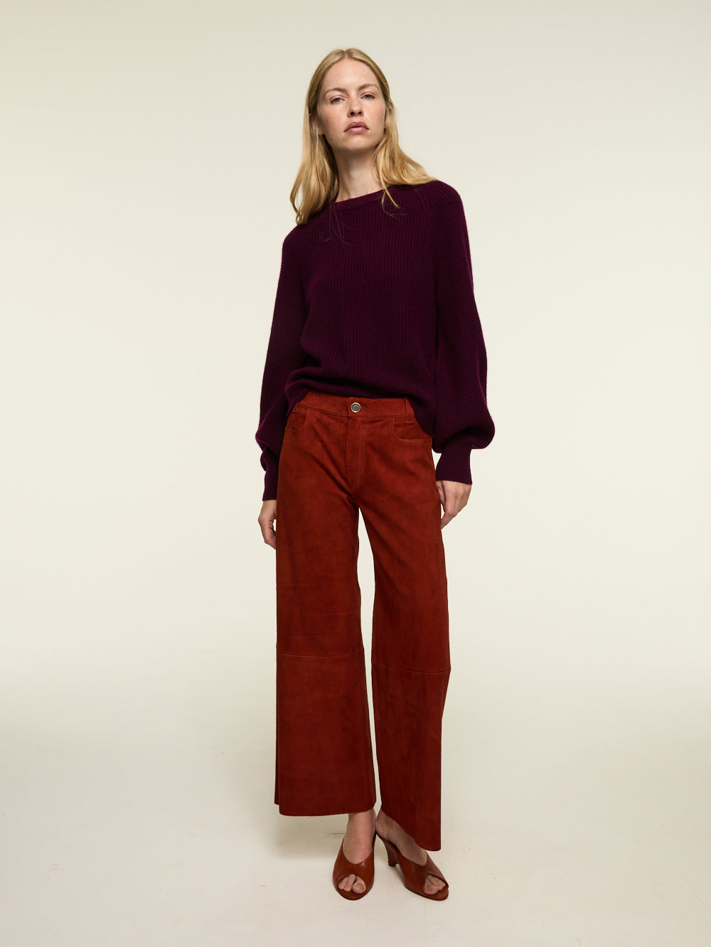LILOU VELVET RUST TROUSERS