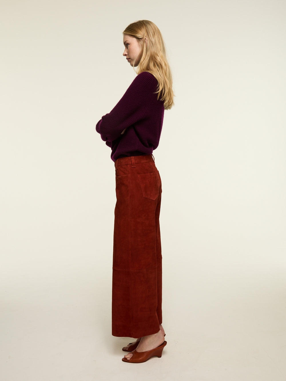 LILOU VELVET RUST TROUSERS