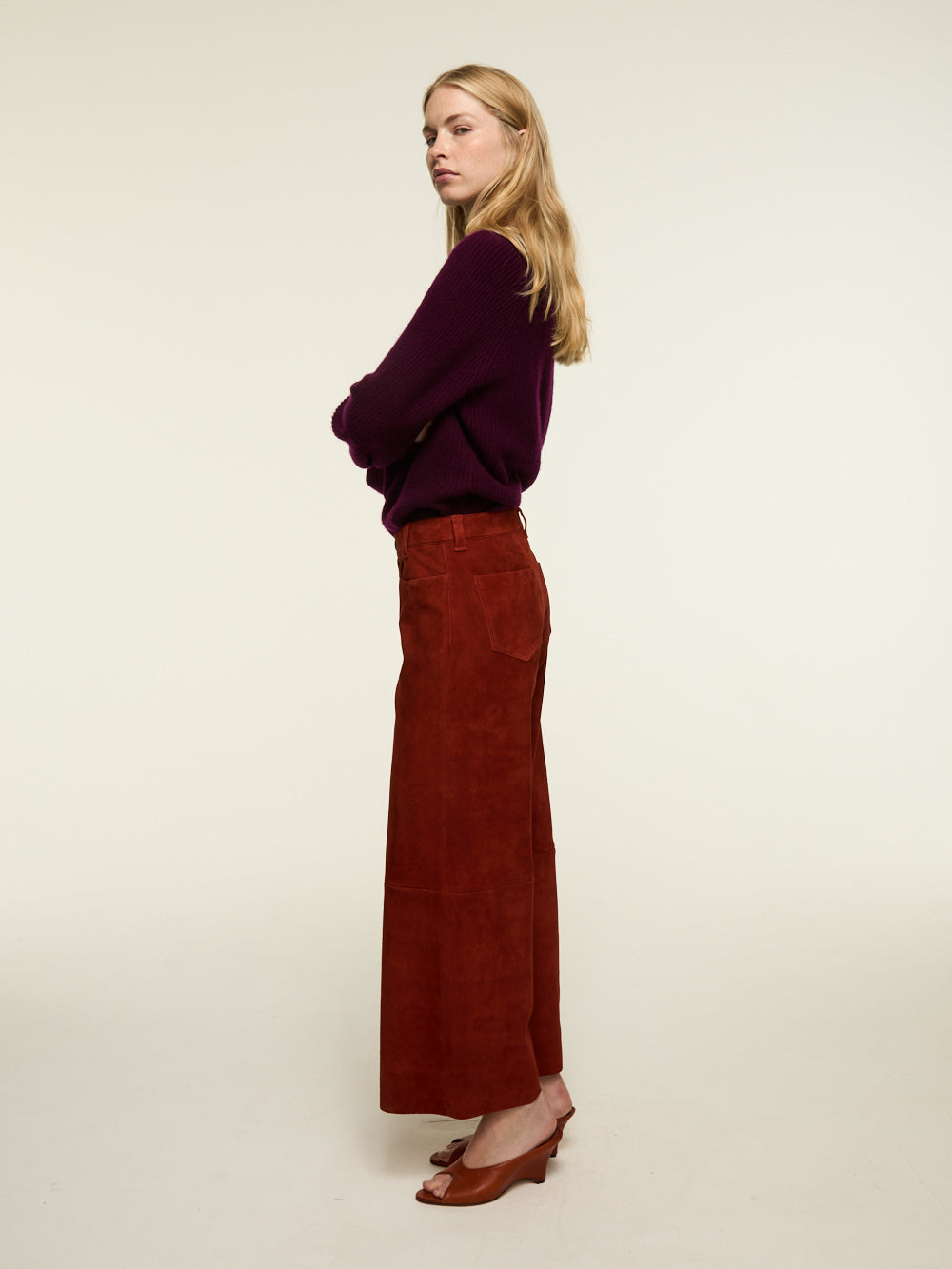 LILOU VELVET RUST TROUSERS