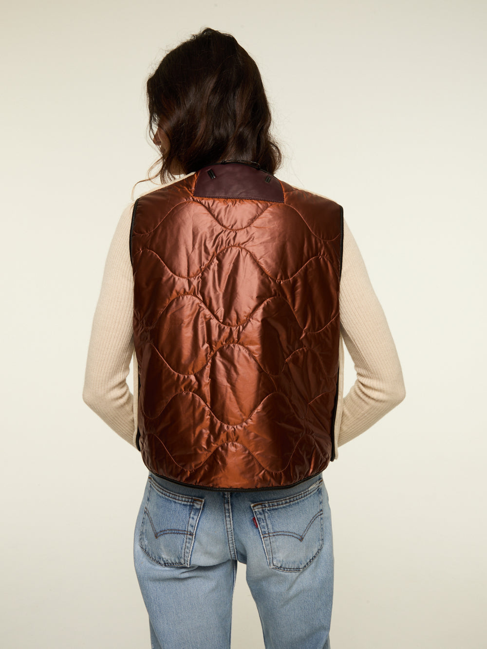 VESTE CROPPPED AVIATOR OXBLOOD AMBER