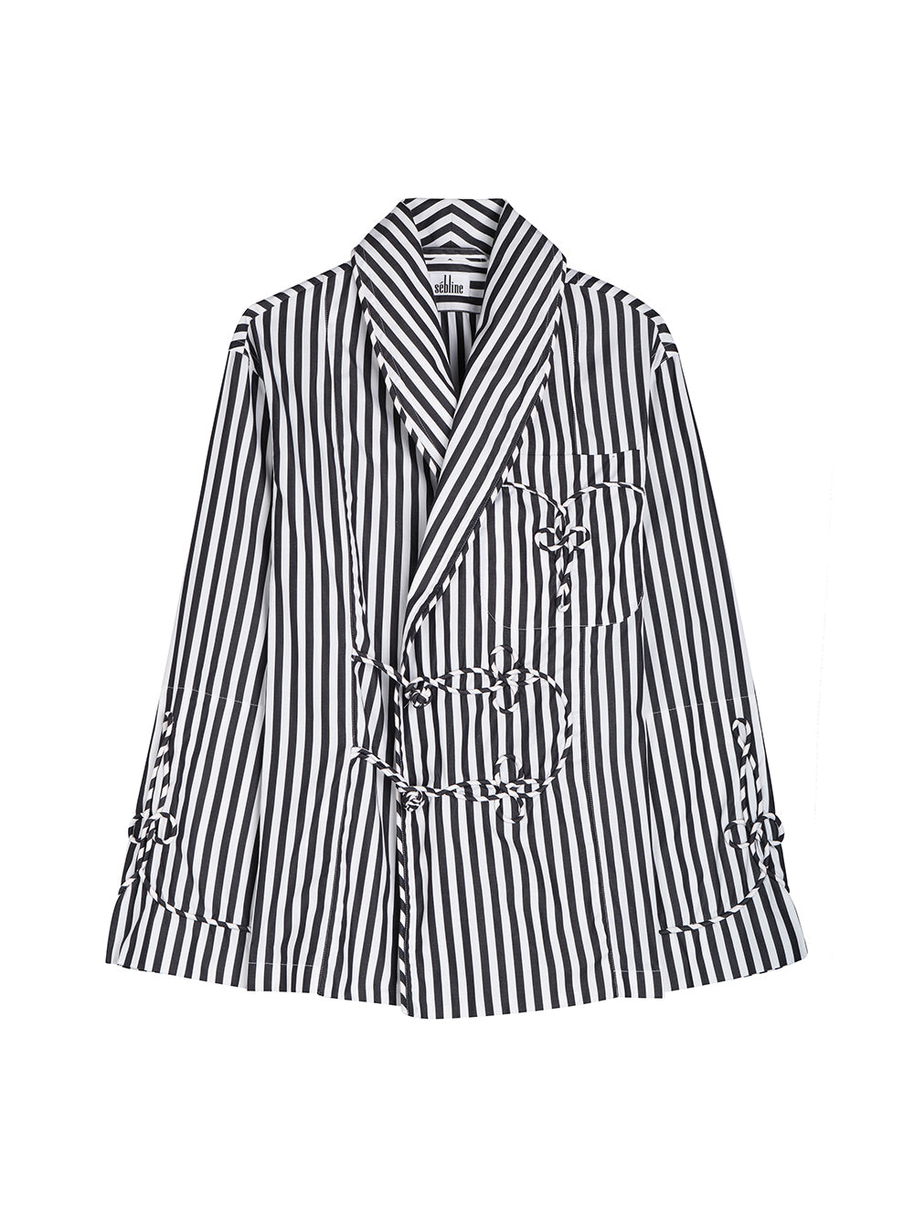 BLACK EMBROIDERED SMOKING JACKET