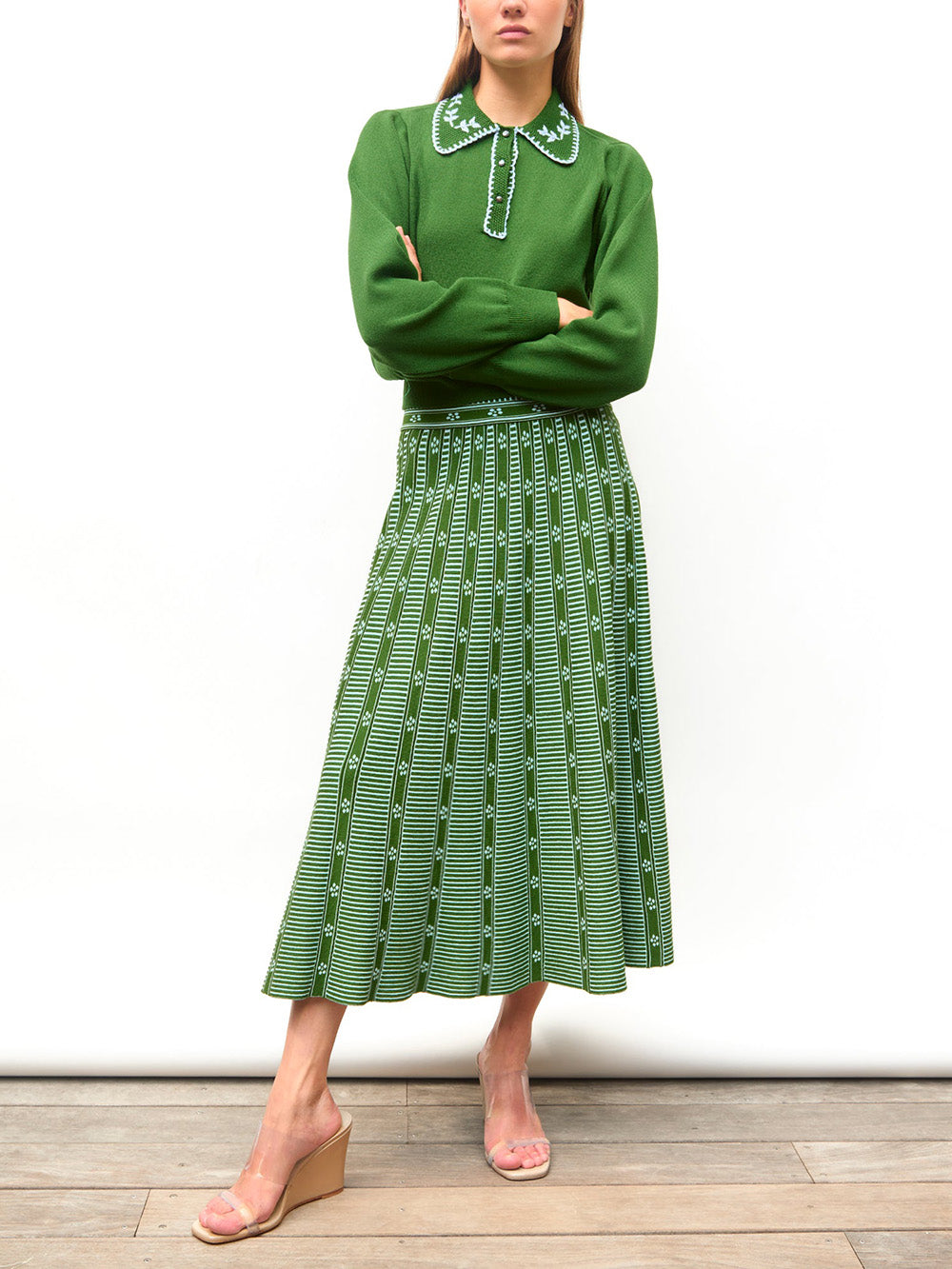 CAPUCINE MATCHA SKIRT