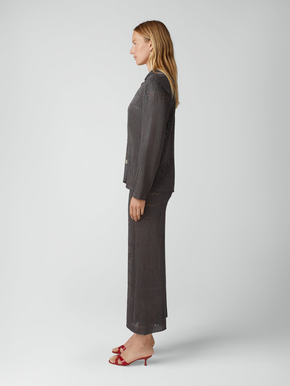 CHARCOAL FLORAL TROUSERS