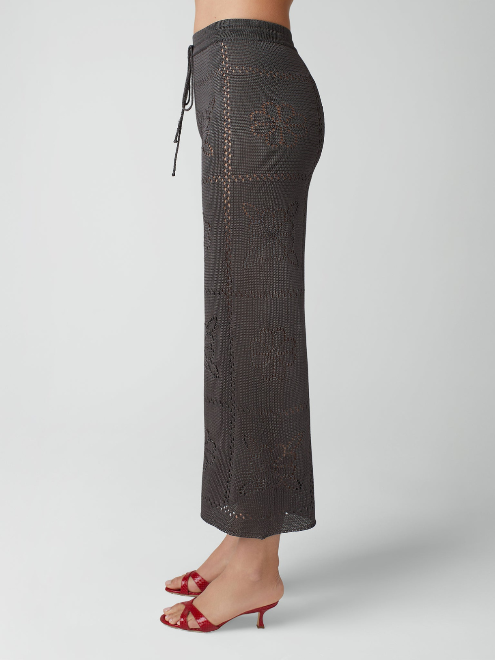 CHARCOAL FLORAL TROUSERS